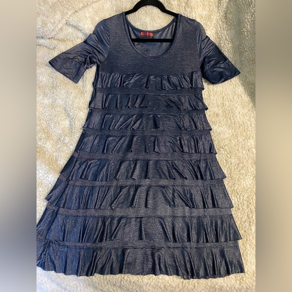 Isle Apparel Tiered Ruffle Cha Cha Dress
 Sz M